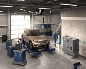 le compresseur d'atelier